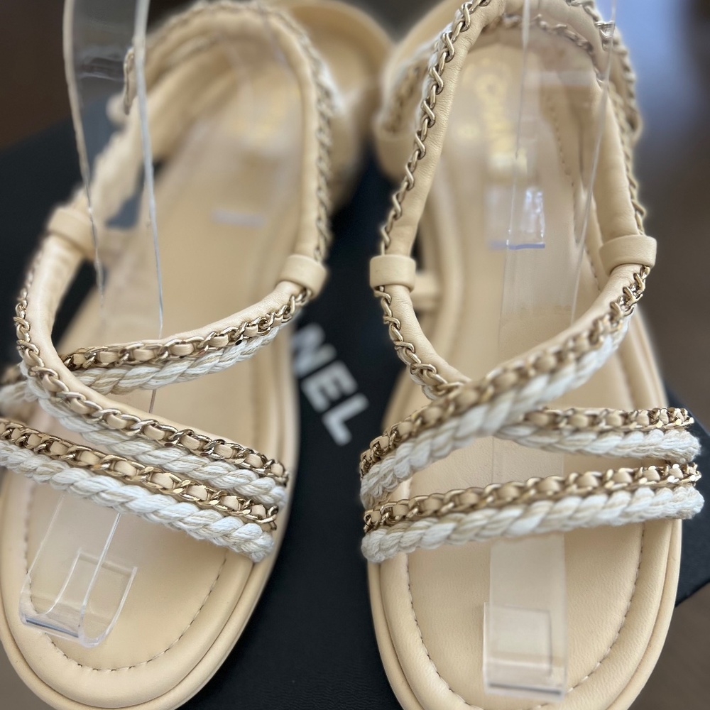 Chanel 2022 Interlocking CC Gladiator Sandals BRAND NEW
